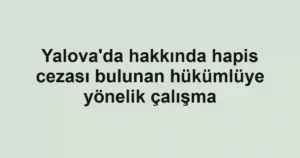 Yalova'da hakkında hapis cezası bulunan hükümlüye yönelik çalışma