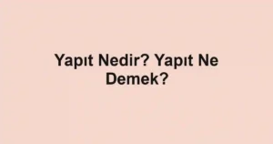 Yapıt Nedir? Yapıt Ne Demek?