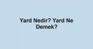 Yard Nedir? Yard Ne Demek?
