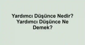 Yardımcı Düşünce Nedir? Yardımcı Düşünce Ne Demek?