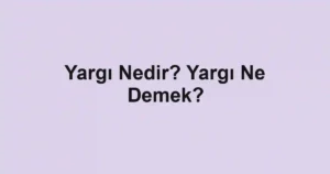 Yargı Nedir? Yargı Ne Demek?