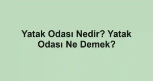 Yatak Odası Nedir? Yatak Odası Ne Demek?