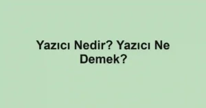 Yazıcı Nedir? Yazıcı Ne Demek?