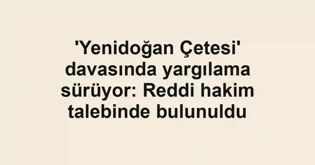 'Yenidoğan Çetesi' davasında yargılama sürüyor: Reddi hakim talebinde bulunuldu