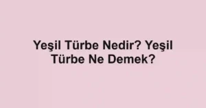 Yeşil Türbe Nedir? Yeşil Türbe Ne Demek?