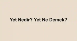 Yet Nedir? Yet Ne Demek?