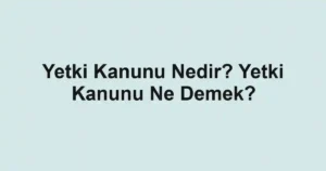Yetki Kanunu Nedir? Yetki Kanunu Ne Demek?
