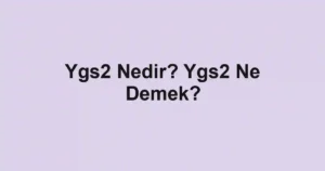 Ygs2 Nedir? Ygs2 Ne Demek?