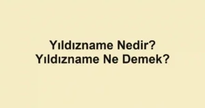 Yıldızname Nedir? Yıldızname Ne Demek?