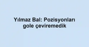 Yılmaz Bal: Pozisyonları gole çeviremedik
