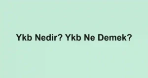 Ykb Nedir? Ykb Ne Demek?