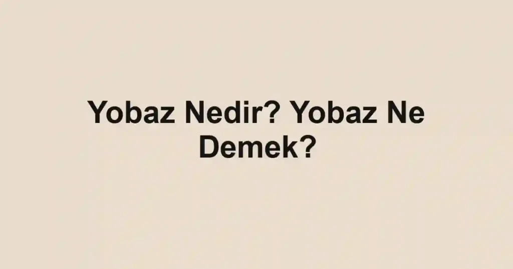 Yobaz Nedir? Yobaz Ne Demek?
