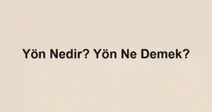 Yön Nedir? Yön Ne Demek?