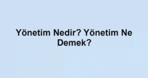 Yönetim Nedir? Yönetim Ne Demek?