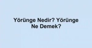 Yörünge Nedir? Yörünge Ne Demek?