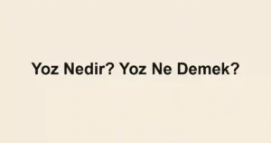 Yoz Nedir? Yoz Ne Demek?