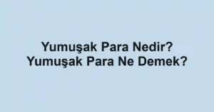 Yumuşak Para Nedir? Yumuşak Para Ne Demek?