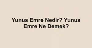 Yunus Emre Nedir? Yunus Emre Ne Demek?