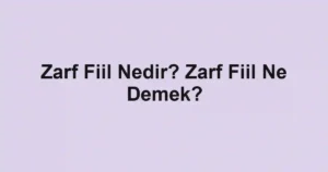 Zarf Fiil Nedir? Zarf Fiil Ne Demek?