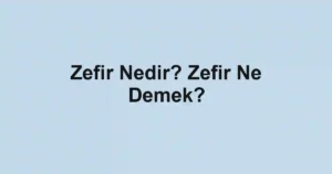 Zefir Nedir? Zefir Ne Demek?