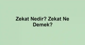 Zekat Nedir? Zekat Ne Demek?