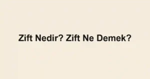 Zift Nedir? Zift Ne Demek?