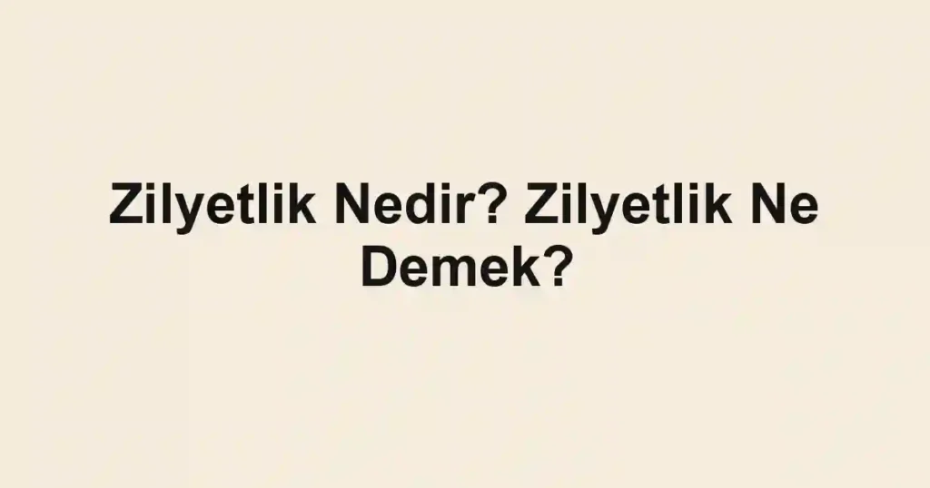 Zilyetlik Nedir? Zilyetlik Ne Demek?