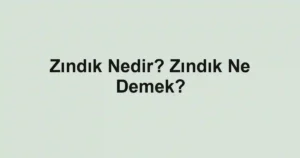 Zındık Nedir? Zındık Ne Demek?