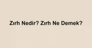 Zırh Nedir? Zırh Ne Demek?