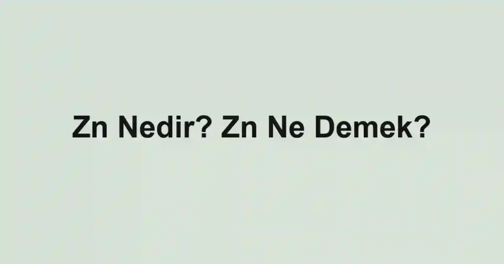 Zn Nedir? Zn Ne Demek?