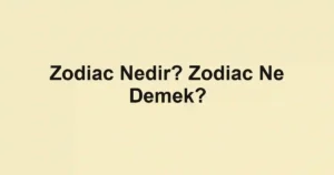 Zodiac Nedir? Zodiac Ne Demek?