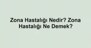 Zona Hastalığı Nedir? Zona Hastalığı Ne Demek?