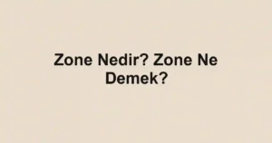 Zone Nedir? Zone Ne Demek?