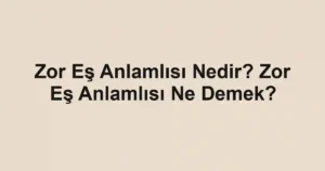 Zor Eş Anlamlısı Nedir? Zor Eş Anlamlısı Ne Demek?