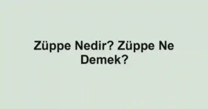 Züppe Nedir? Züppe Ne Demek?