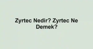 Zyrtec Nedir? Zyrtec Ne Demek?